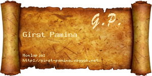 Girst Pamina névjegykártya